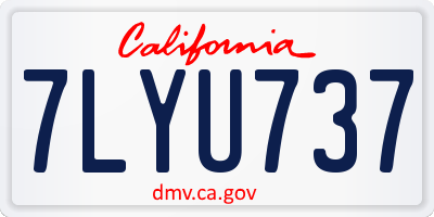 CA license plate 7LYU737