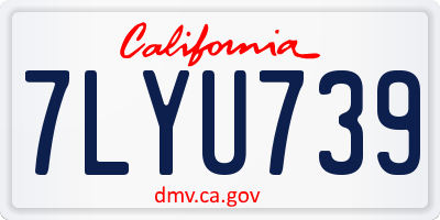 CA license plate 7LYU739