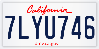 CA license plate 7LYU746
