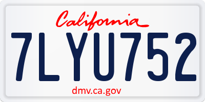 CA license plate 7LYU752
