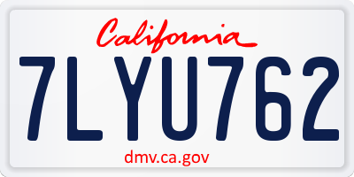 CA license plate 7LYU762