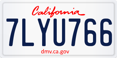 CA license plate 7LYU766