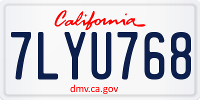 CA license plate 7LYU768