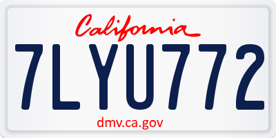 CA license plate 7LYU772