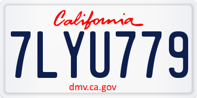 CA license plate 7LYU779