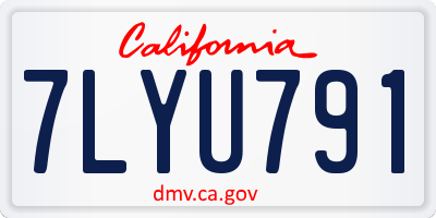 CA license plate 7LYU791