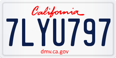 CA license plate 7LYU797