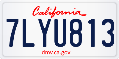 CA license plate 7LYU813