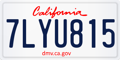 CA license plate 7LYU815