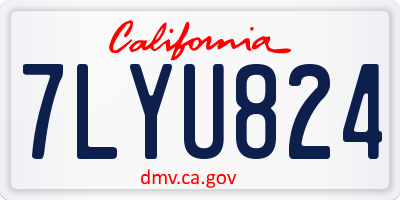 CA license plate 7LYU824