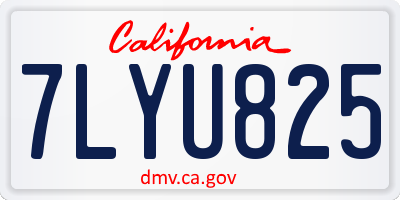 CA license plate 7LYU825