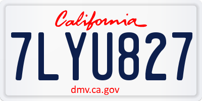 CA license plate 7LYU827