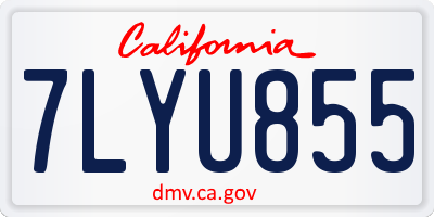 CA license plate 7LYU855