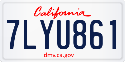 CA license plate 7LYU861