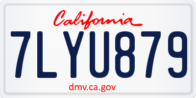 CA license plate 7LYU879