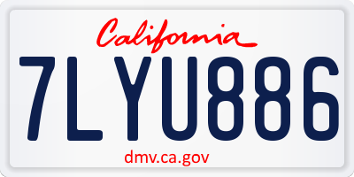 CA license plate 7LYU886