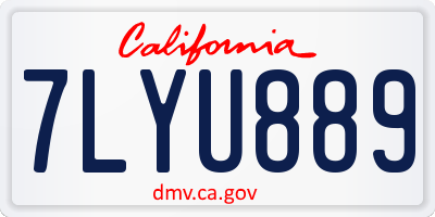 CA license plate 7LYU889