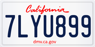 CA license plate 7LYU899