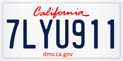 CA license plate 7LYU911