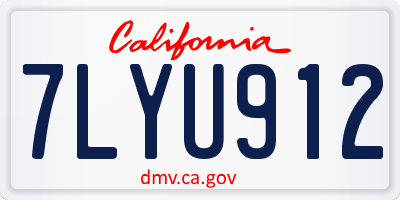 CA license plate 7LYU912