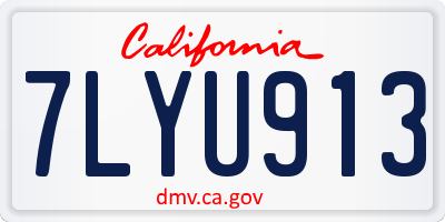 CA license plate 7LYU913