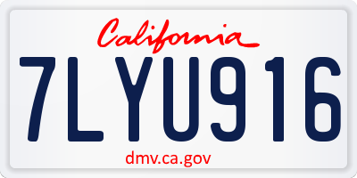 CA license plate 7LYU916