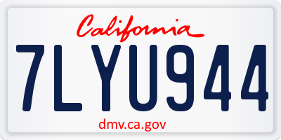 CA license plate 7LYU944
