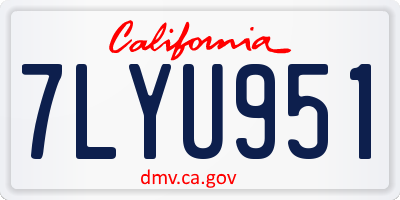 CA license plate 7LYU951