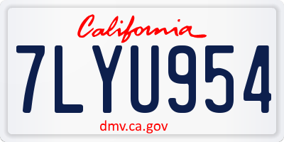 CA license plate 7LYU954
