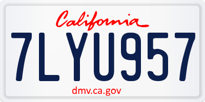 CA license plate 7LYU957