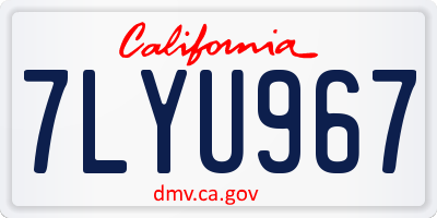 CA license plate 7LYU967