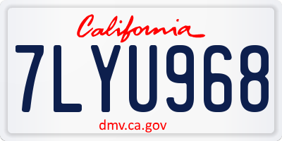 CA license plate 7LYU968
