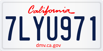 CA license plate 7LYU971