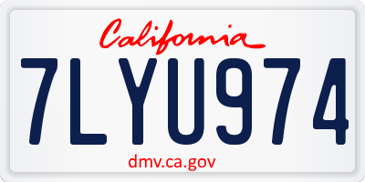 CA license plate 7LYU974