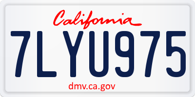 CA license plate 7LYU975