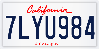 CA license plate 7LYU984
