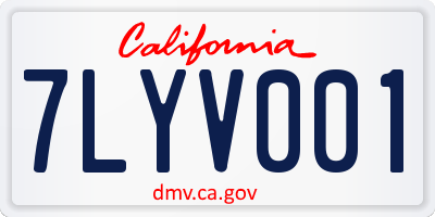 CA license plate 7LYV001