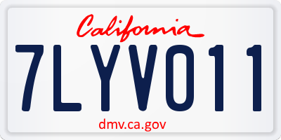 CA license plate 7LYV011