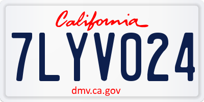 CA license plate 7LYV024
