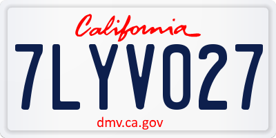 CA license plate 7LYV027