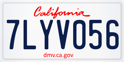CA license plate 7LYV056