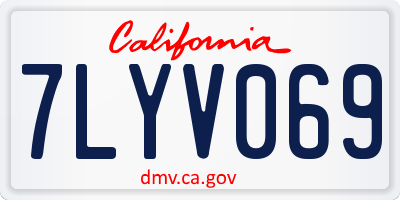CA license plate 7LYV069