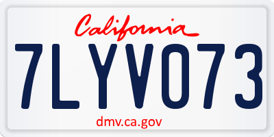 CA license plate 7LYV073