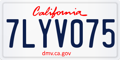 CA license plate 7LYV075