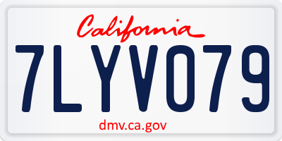CA license plate 7LYV079