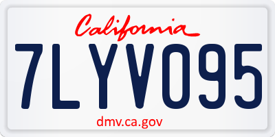 CA license plate 7LYV095