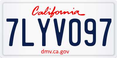 CA license plate 7LYV097