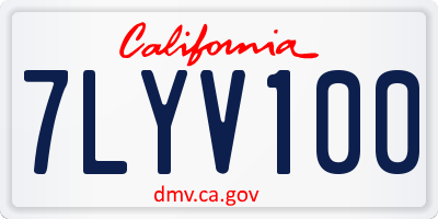 CA license plate 7LYV100