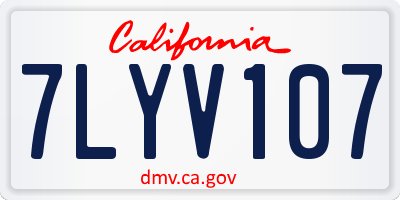 CA license plate 7LYV107