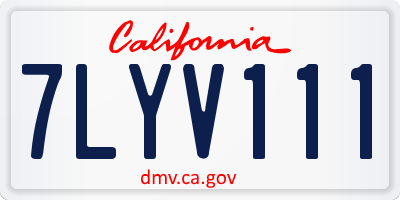 CA license plate 7LYV111